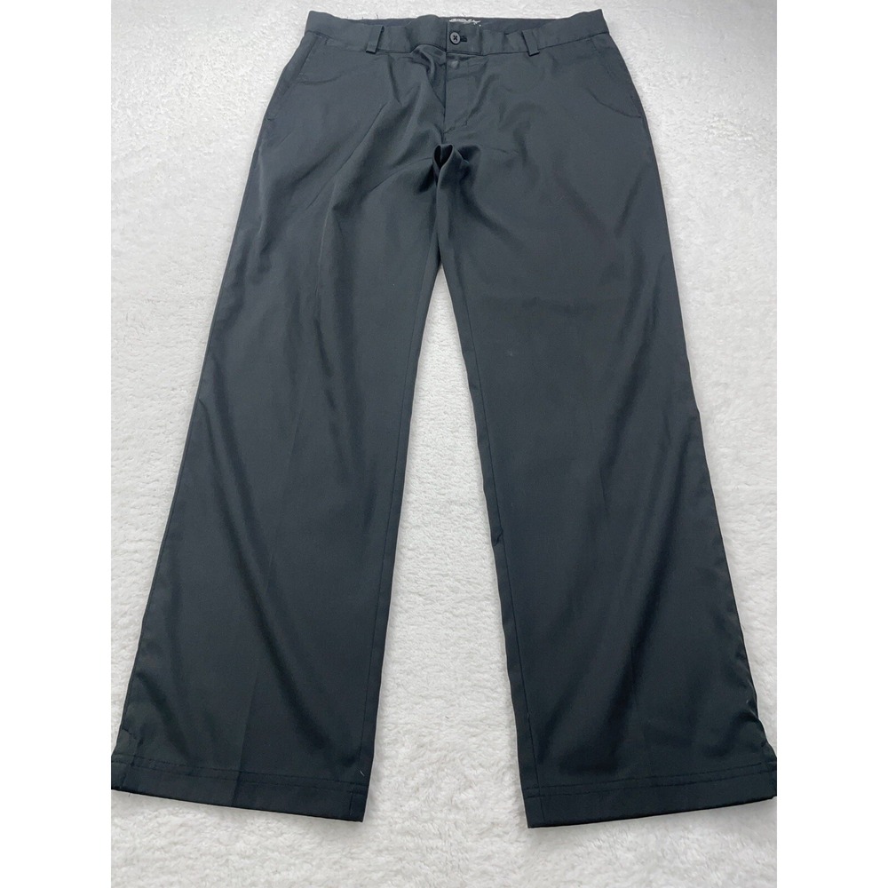 Nike‎ Golf Dri-FIT Mens Black Performance Golf Pants 34x30 Stretch Flat Front